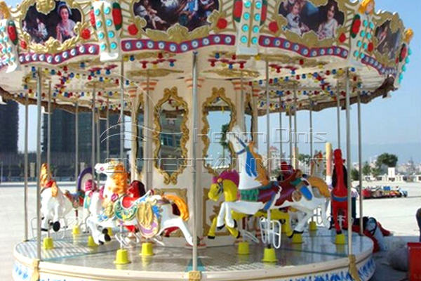 Dinis amusement park merry go round horses