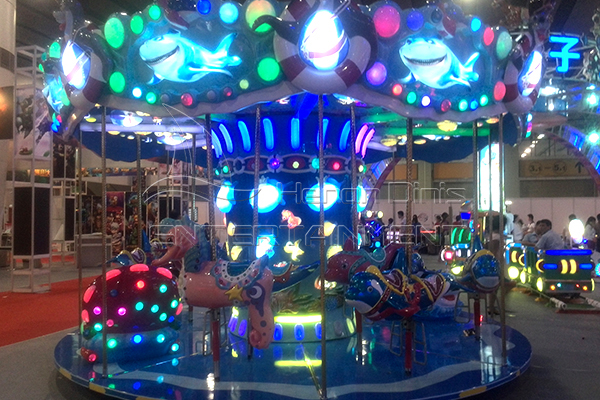 coin- operated ocean fiberglass manufactured carousel for sale