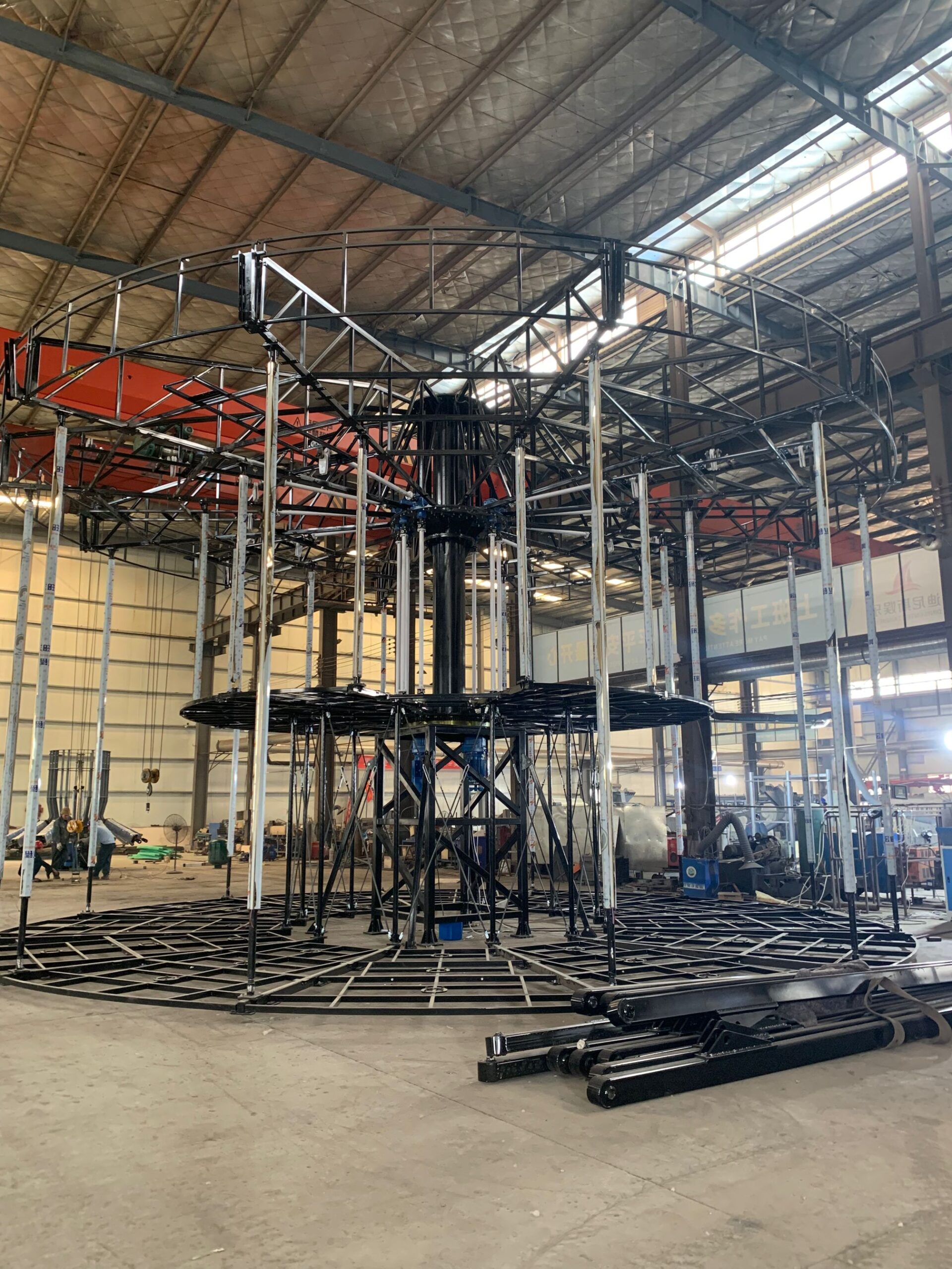 Double Decker Carouel Rides Main Structure Manufacturing